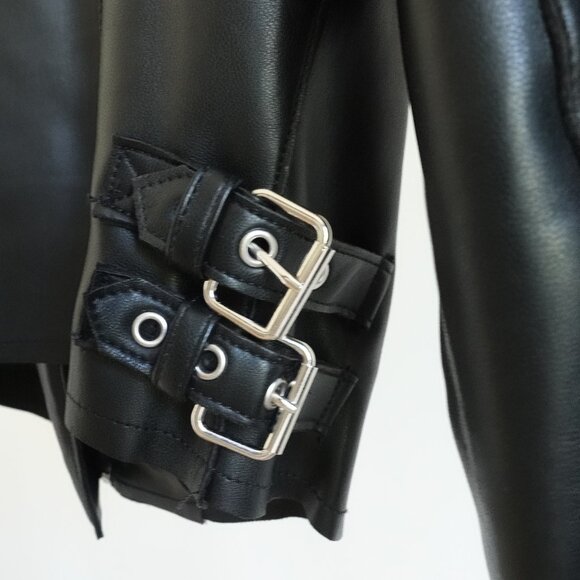 Like New Zara Faux Leather Collarless Jacket in size XS - Picture 10 of 13